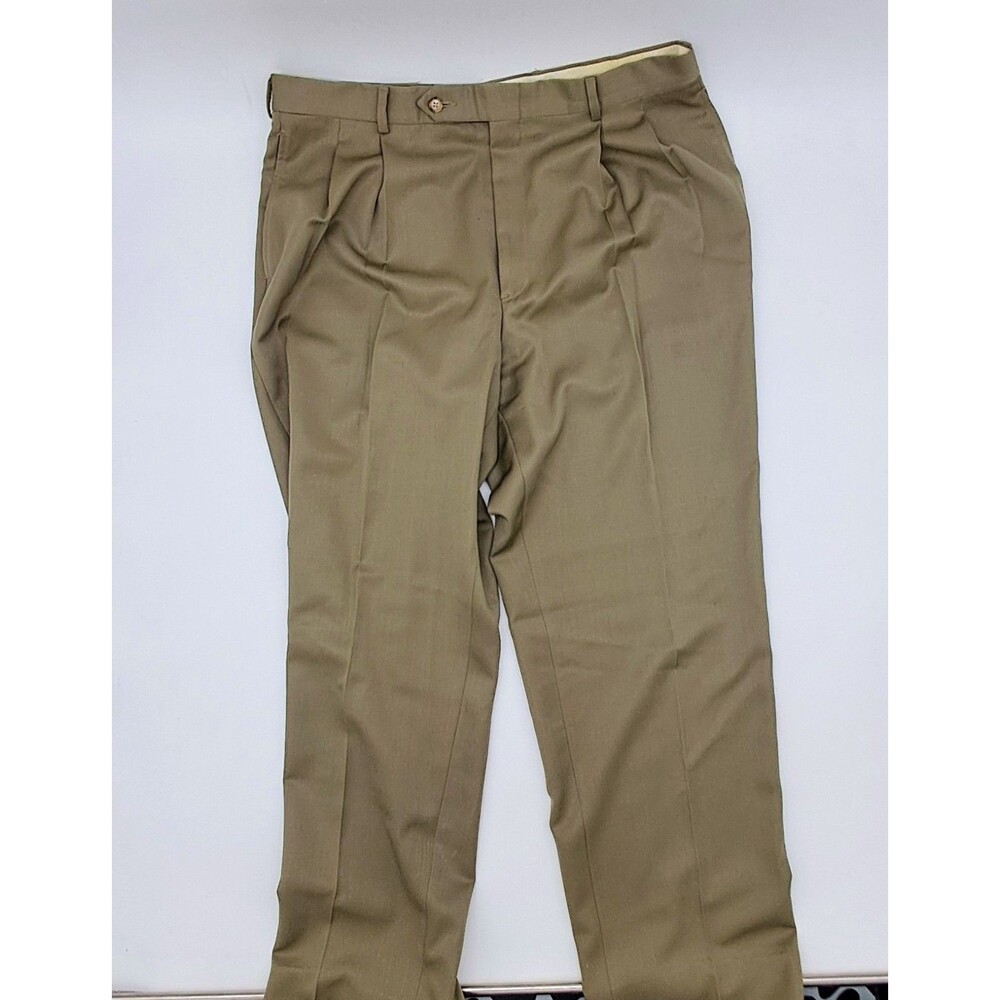 Vintage Corbin Pleated Dress Pants Men's 36x30 Olive USA Union Made